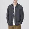 Camisa listrada retro clássica americana para homens, nova jaqueta casual de manga comprida para primavera e outono, camisa de algodão puro com corte solto, moderna