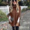 Novo Suéter de Gola Alta Solto Moda Feminina Cachecol Solto Moda Feminina