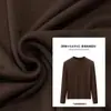 Camiseta de manga larga fina y versátil para mujer, cuello alto redondo, corte ajustado, de lana Tencel, Colección Otoño 26