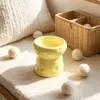 Popular Tazón Cerámico para Mascotas con Temática de Queso, Tazón Elevado para Gatos, Tazón para Comida de Perros y Gatos que Protege el Cuello, Tazón Estético para Alimentación de Mascotas