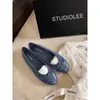 Pronta Entrega, Enviado Instantaneamente! Sapatos do Mesmo Estilo da Mãe Uva, Clássicos para o Trabalho Patchwork Bico Redondo Laço Sapatos Baixos Estilo Chanel