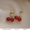 Pendientes Retro Estilo Rojo Ankora para Mujer, Diseño Único, Pendientes Elegantes de Esmalte Goteante, Pendientes Elegantes de Nicho Suave de Principios de Otoño