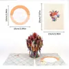 Tarjeta de felicitación con ramo de rosas rojas 3D y lazo para el Día de San Valentín, Tarjeta de regalo de cumpleaños creativa hecha a mano, Venta al por mayor transfronteriza