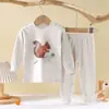 Conjunto de Ropa Interior 100% Algodón para Niños, Ropa de Otoño de Algodón y Pantalones Largos, Ropa para el Hogar para Niños y Niñas, Pijamas de Bebé para Niños Pequeños y Medianos