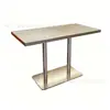 Sofá de cabine semi-circular de aço inoxidável de hotel de luxo leve, sofá personalizado para restaurante de hot pot e churrasco, cafeteria, combinação de mesa e cadeira de laje de rocha