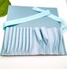 Directamente del fabricante: Bolsa Azul para Brochas de Maquillaje de 12 Ranuras, Bolsa Rosa para Guardar Brochas de Maquillaje, Bolsa Portátil con Correa y Tapa