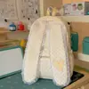 Mochila Estudiante Estilo Lolita Dulce Estilo Japonés con Ribete de Encaje de Doble Capa, Diseño de Corazón a Cuadros, Mochila Estilo Mejor Amiga