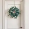 Guirnalda Artificial Transfronteriza Hojas de Eucalipto Guirnalda de Hojas de Eucalipto Puerta Principal del Hogar Colgante de Puerta Hoja de Dinero con Bayas Círculo de Mimbre Primavera y Verano