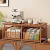 Estante de almacenamiento de mesa multicapa para bolsitas de té, estante para café, portavasos tipo cajón, estante para barra de mostrador