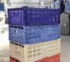 Cesta de Frutas Plegable Exhibidor de Frutas para Supermercado Estante Apilable Cesta de Plástico para Uvas Caja Cesta Plegable