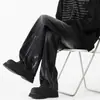 Calça Jeans Masculina Reta Lavada Desgastada Tie-Dye Retro Americana Solta Micro Flare High Street Vibe Bad Boy Emagrecedora