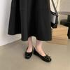 Sapatos Versáteis Femininos de Boca Baixa, Frescos e Sofisticados, Novo Estilo Primavera/Outono 2025, Sapatos Boneca com Laço Fada Francês