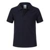 Guangzhou armazém verão solto cor sólida rei 220g algodão manga curta camisa polo masculina pai-filho t roupas de trabalho personalizadas