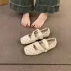 Sapatos Mary Jane retrô de bolinhas estilo coreano com bico quadrado para mulheres, nova coleção outono 2026, sapatilhas rasteirinhas estilo francês, sapatos femininos para o início do outono