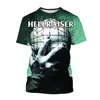 Camiseta Estampada Digitalmente 3D de la Película de Terror "Persiguiendo Almas Fantasmales" para Hombre y Mujer de Manga Corta 2024 Venta Caliente Transfronteriza