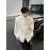 Camisa com Fita Preta Cleanfit Masculina Primavera e Outono Modelo Masculino Veste Camisa de Manga Longa Jaqueta Bonita