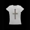 Verano Nuevo Tops de Moda Europeos y Americanos Estilo Callejero Personalizado Ajuste Delgado Cruz de Pedrería Versátil Camiseta Top