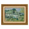 Pintura al Óleo Estilo Jardín de Olivos Campo de Van Gogh con Marco Dorado Vintage Sala de Estar Entrada Arte de Pared con Marco Pintura Decorativa Decoración de Pared para Casa de Huéspedes