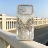 Estuche para Teléfono Móvil de Mariposa Grande de Diamante Adecuado para Apple 17Promax Nuevo Iphone17Pro Silicona 16Plus Espejo