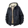 Talla Europea S-6XL Talla Grande Chaqueta de Cachemir para Hombre Invierno Terciopelo Engrosado con Capucha Casual Chaqueta Cardigan Transfronteriza