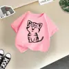 Comércio Exterior Atacado Camiseta para Meninas Infantil Estampada Fofa Solta Manga Curta Verão Gola Redonda Versátil Top Roupa Infantil Transfronteiriça