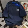 Camiseta Redonda de Manga Curta com Estampa Divertida de Desenho para Mulheres Moda Verão 2025 Versátil Estilo Casal Top Oversized