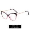 95709 Amazon novo TR90 óculos anti-luz azul olho de gato metal pés de mola espelho plano feminino ponto atacado