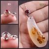 Hebilla de plata del Tíbet para collar de jade y cristal, hebilla de tarjeta para hombres y mujeres, incrustada con diamantes, accesorios de joyería DIY al por mayor
