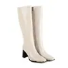20 Novos sapatos europeus e americanos de primavera e outono botas de cavaleiro de salto alto sapatos de salto alto grossos AliExpress 40-48 sapatos de comércio exterior uma geração de cabelo