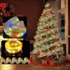 Luces Led Navideñas con Estampado Dorado, Guirnaldas de Doble Capa, Cinta, Decoraciones de Atmósfera Navideña, Adornos Colgantes, Luces Cálidas Navideñas, Cinta