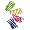 Juguete de plástico con resorte para gatos, tamaño pequeño, divertido, de plástico, color y resorte, 20 unidades