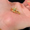 Anillo de iris turquesa estilo palacio vintage con diseño de nicho, flor rica, color intenso, elegante y delicado anillo para dedo.