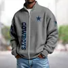 Nueva Sudadera con Cremallera Europea y Americana Transfronteriza Tallas Grandes Uniforme de Equipo de la NBA Estampado Digital 3D Holgada Sudadera Deportiva con Cremallera