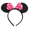 Turban de orelha do Mickey Mickey Mouse feminino Turban de festival menina fofa Laço de cabelo com lantejoulas Faixa de cabelo de Natal Cabelo de menina