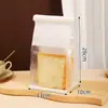 Saco de Embalagem para Pão de Forma 450g Selagem com Arame Enrolado Saco Quadrado Fatiado Assado Mochi Biscoito Alimento Saco com Fecho Ziplock