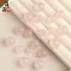 Cuentas individuales de cristal rosa natural, cuentas de burbuja de ojo de toro de cristal rosa, cuenta individual para accesorios de joyería DIY al por mayor