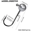 Jigs de Pesca con Anzuelos Redondos con Púas 2.5g 3.5g 5g Señuelos Blandos Cabezas de Jig Anzuelos para Gusanos Blandos