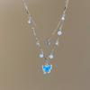 Collar de Mariposa Perla Azul Marino de Verano para Mujer Dulce Fresco Chica Picante Cadena para Combinar con Falda Accesorios Cadenas para Vacaciones en la Costa