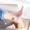 Calcetines para Mujer ins de Moda Tobilleros de Boca Baja Invisibles Oso Lindo Estilo Japonés Color Sólido Algodón Calcetines de Longitud Media Calcetines Cortos Finos para Mujer