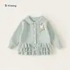 Suéter de Color Liso Youbao para Niños, Top con Adorno de Pastel para Niñas, Cuello de Muñeca, Ropa Exterior de Preescolar, Cárdigan, Ropa para Niños Primavera/Otoño 2026