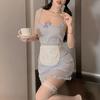 Nova Roupa Íntima Sexy Puro Amor Pequena Empregada Sexy Doce Alça no Pescoço Saia Role Playing Empregada Puro Fofo conjunto