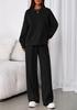Ropa Femenina Transfronteriza Europea y Americana 2025 Nueva Moda Casual Traje Color Sólido Sudadera de Manga Larga Pantalones con Cremallera Conjunto de Dos Piezas
