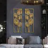Colgantes de Pared para Pasillo de Entrada Estilo Chino Nuevo Transfronterizos Decoración de Colgante de Pared Hoja de Ginkgo Fondo de Pared para Sala de Estar Oro