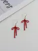 Pendientes Sencillos Nuevos Transfronterizos, Pendientes de Gancho con Diseño de Lazo Rojo, Lujo Accesible y Pendientes de Gama Alta al por Mayor