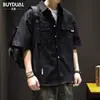 Camisa de manga corta de verano para hombre, marca de moda, corte holgado, talla grande, ropa de trabajo casual, manga media, camisa versátil