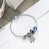 2025 Nuevo Azul Oscuro Ojo de Gato Grande Brillo Glaseado Estrella Atrapasueños Borla Colgante Pulsera de Perlas