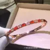 Pulseira de Prata Esterlina Osso de Cobra para Mulheres com Diamantes, Madrepérola Branca, Ágata Vermelha, Pulseira em Formato de Cobra Ouro Rosa, Transmissão ao Vivo, Versão de Alta Qualidade Conserva a Cor Explosão