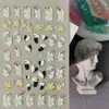 Adesivos de Unha Flor Branca de Primavera Transfronteiriços 3D Impermeáveis Pintados à Mão Flor Fresca Relevo Adesivos de Unha Modelo Hg