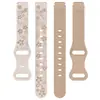 Nova Pulseira de Silicone Floral Bicolor Gravada a Laser Adequada para Xiaomi Mi Band 8/9/10/11 Pulseira com Fivela Borboleta de Silicone