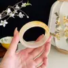 Nuevo Pulsera de Jade Dragón Amarillo Azúcar Estilo Chino, Brazalete de Jade Osmanthus Tipo Hielo para Mujer, Jade Natural con Acabado Suave y Aceitoso